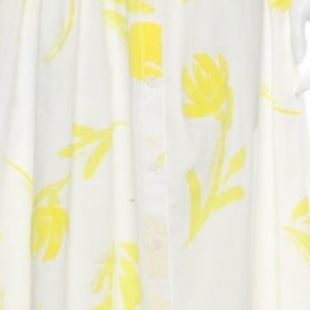 Floral Belted White and Yellow Dress - Picture 6 of 11